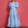 Sister Jane Sky Lily Embroidered Midi Dress in Placid Blue - Estilo Boutique