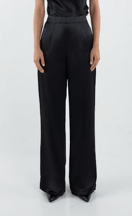 Sofia Irina Jane Satin Pant in Black