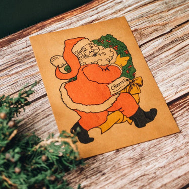 Spitfire Girl Santa Wood Postcard