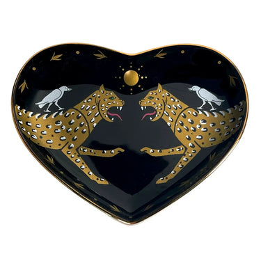 Spitfire Leopard Horizon Ceramic Heart Dish