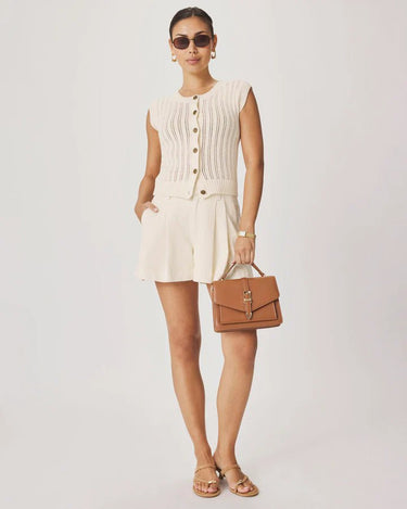 Splendid Luca Sweater Tank Cardigan in Antique Pearl