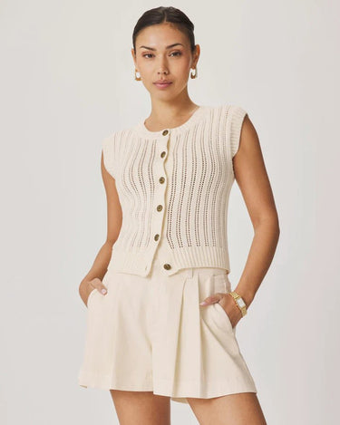 Splendid Luca Sweater Tank Cardigan in Antique Pearl