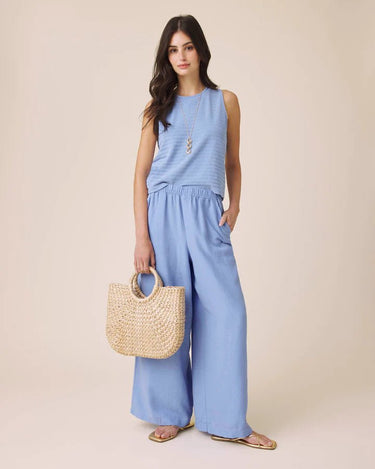 Splendid Shelly Smocked Tank in Azure