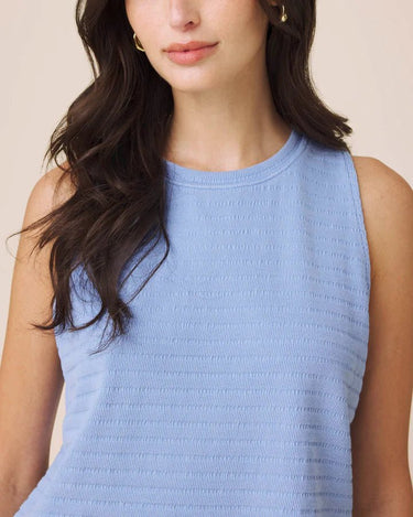Splendid Shelly Smocked Tank in Azure