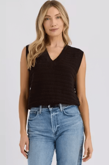 Stiches + Stripes Shea Vest in Carob