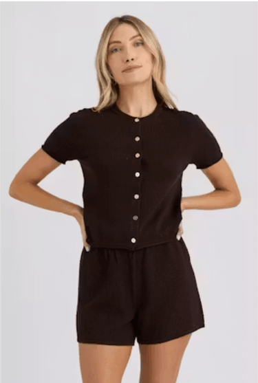 Stitches + Stripe Devoe Top in Carob