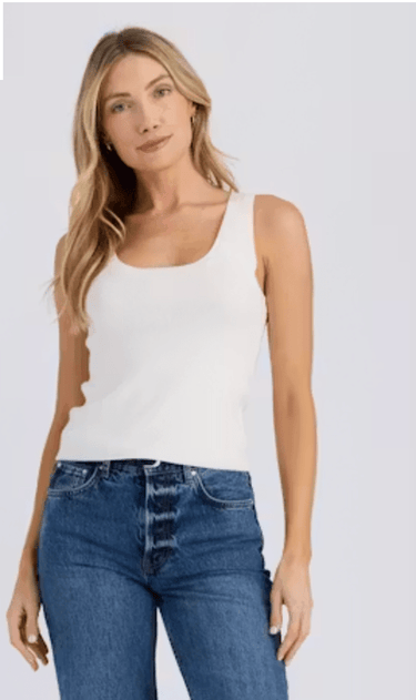 Stitches + Stripes Opal Tank in Chalk