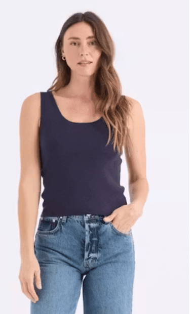 Stitches + Stripes Opal Tank in Navy