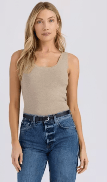 Stitches + Stripes Opal Tank in Oat