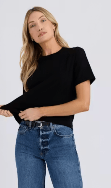 Stitches + Stripes Otis Tee in Black