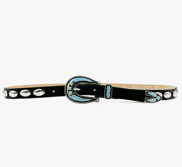 Streets Ahead Xena Belt in Black Silver Turquoise