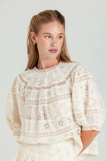 Sundays Dureya Top in Moonbeam Eyelet