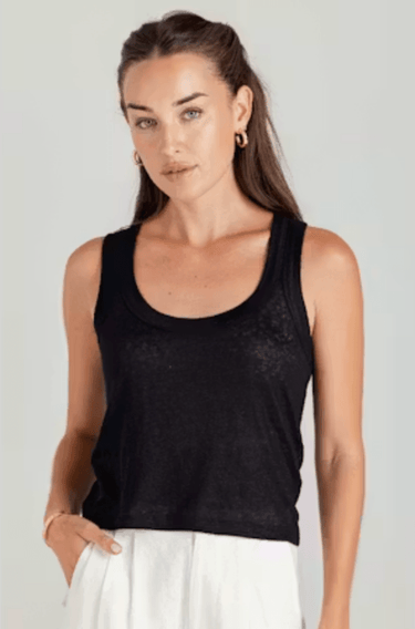 Sundays Linen Sami Tank in Black