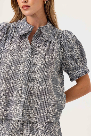 Sundays Lotus Shirt in Floral Embroidery