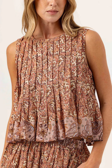 Sundays Lumi Top in Floral Vine Scroll