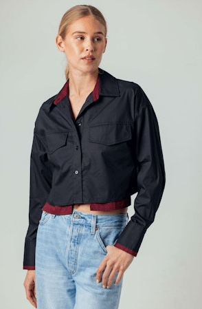 Sundays Odile Shirt in Black Burgundy