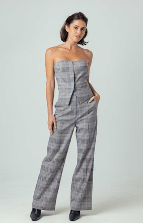 Sundays Olympa Pants in Bordeaux Plaid