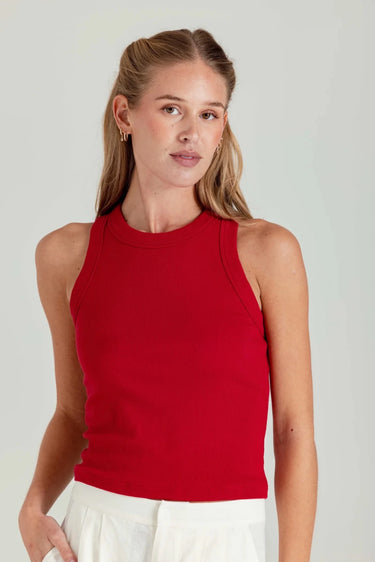 Sundays Tina Tank in Montauk Red