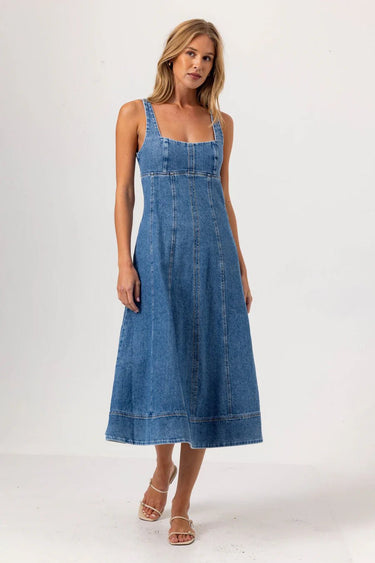 Sundays Willa Dress in Medium Wash Denim