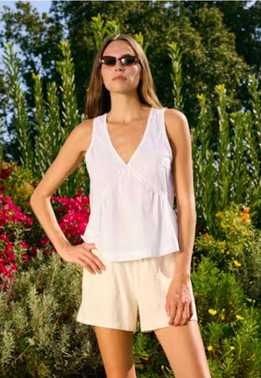Sundry Sun Kissed Top in Optic White