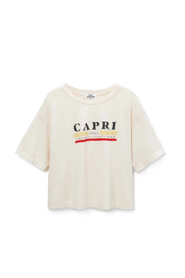 Sunny Somewhere Capri Boyfriend Tee in Off White - Estilo Boutique