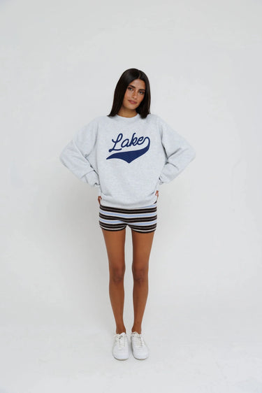 Sunny Somewhere Lake Raglan Sweatshirt in Heather Ash