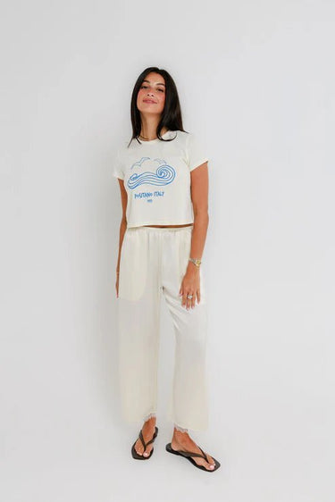 Sunny Somewhere Positano Italy Tiny Tee in Off White