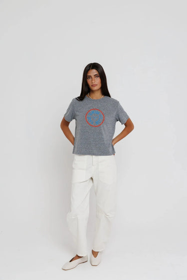 Sunny Somewhere Swim Club Everyday Tee in Heather Grey