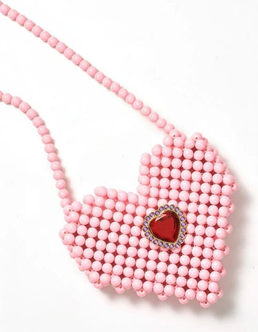 Super Smalls Heartfelt Sparkle Pearl Handbag in Pink