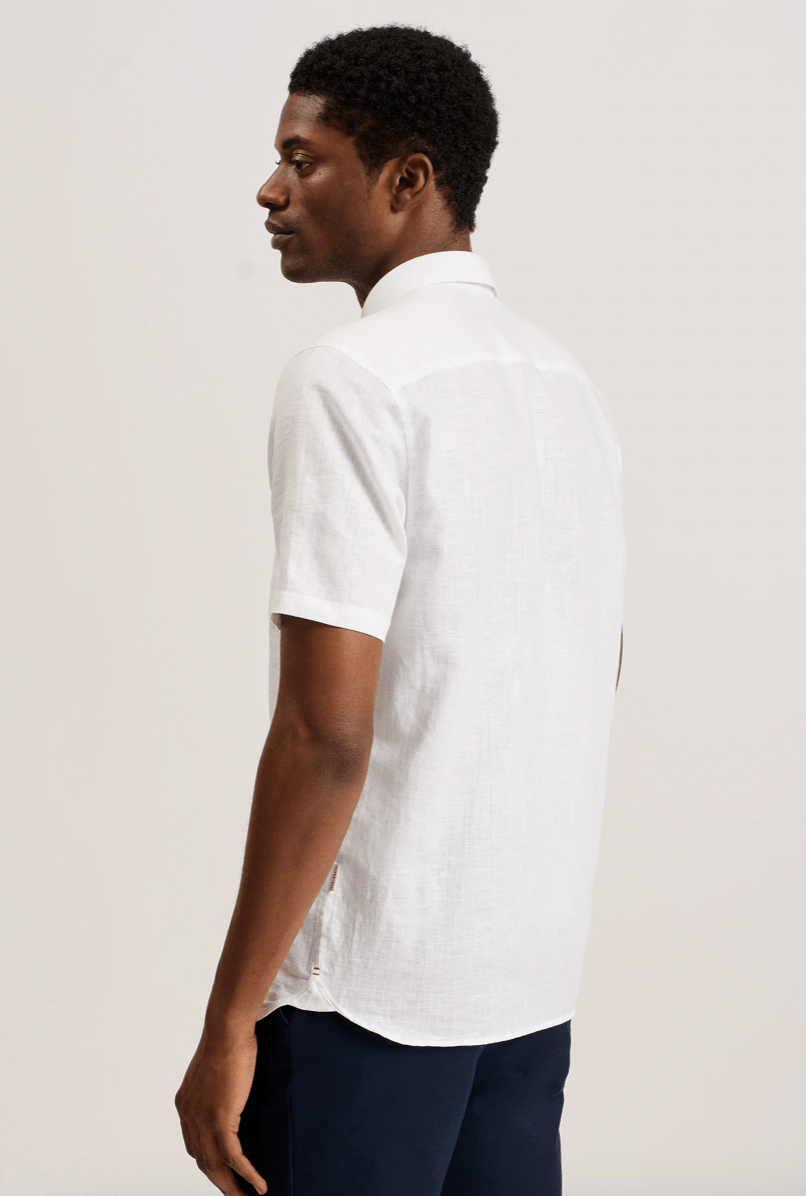 Ted Baker Palomas Linen Shirt in White - Estilo Boutique
