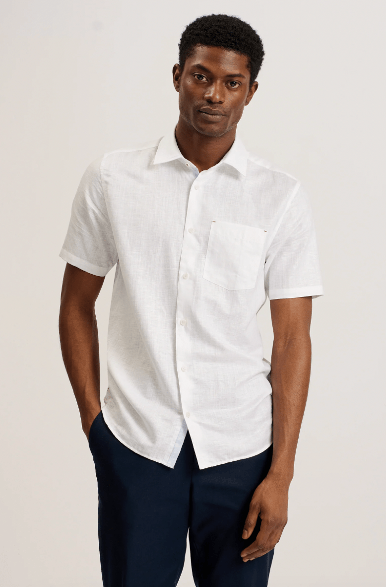 Ted Baker Palomas Linen Shirt in White - Estilo Boutique