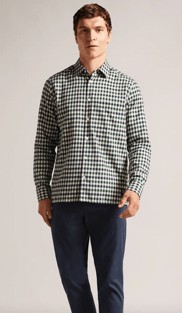 Ted Baker Terrling Flannel Shirt in Dark Green - Estilo Boutique