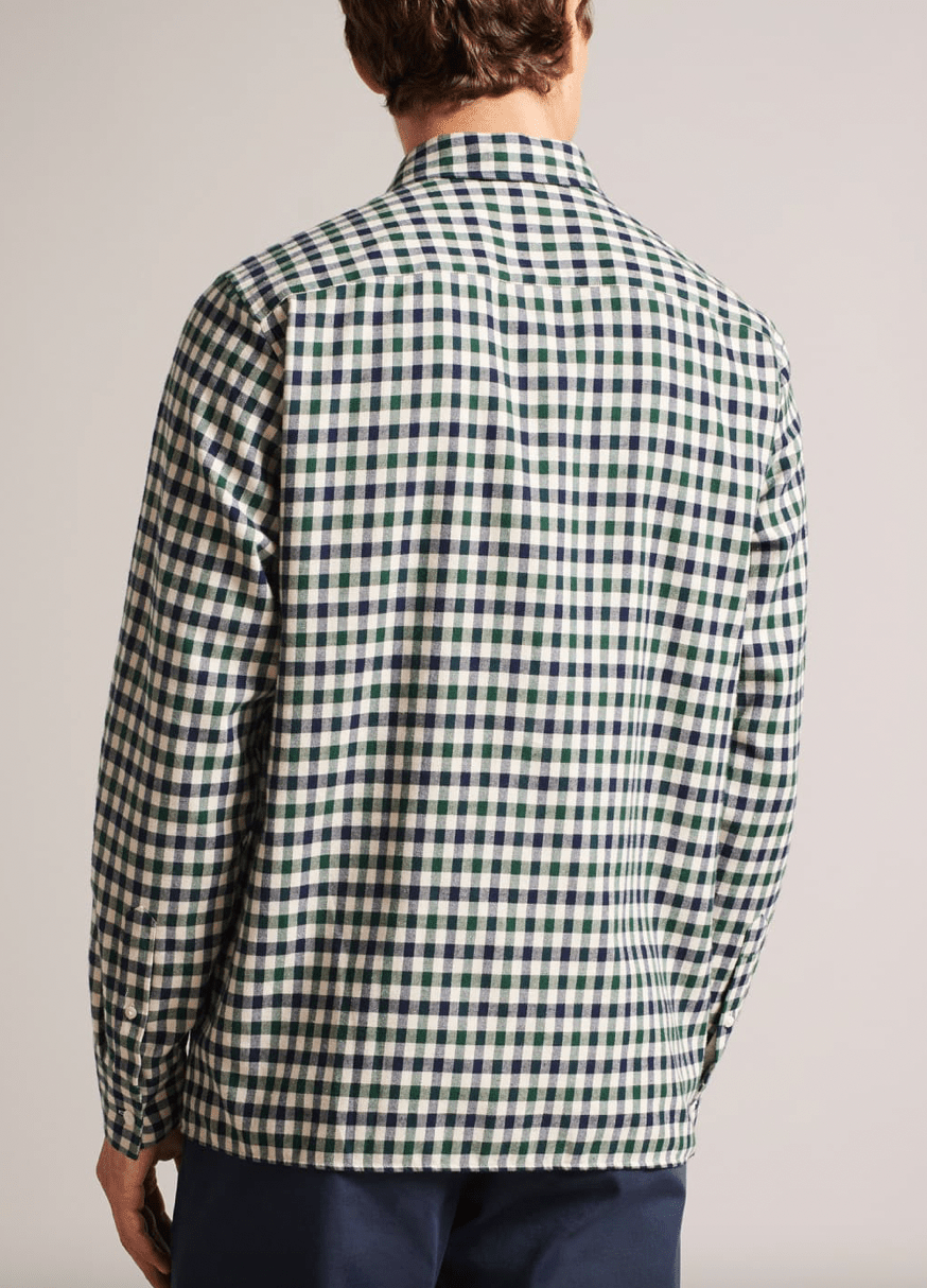 Ted Baker Terrling Flannel Shirt in Dark Green - Estilo Boutique