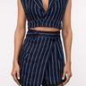 The Femm Brielle Crop Top in Blue Stripe - Estilo Boutique