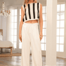 The Femm Kaia Pant in White/Black Stripe - Estilo Boutique