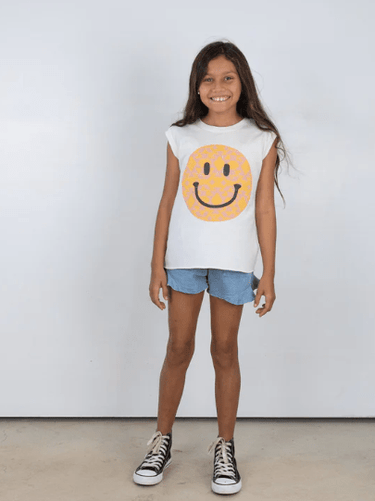 Tiny Whales Blue Bird Butterfly Short in Mineral Denim - Estilo Boutique