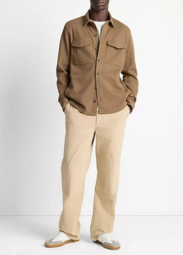 Vince Double - Knit Cotton - Blend Piqué Shirt Jacket in Highlands