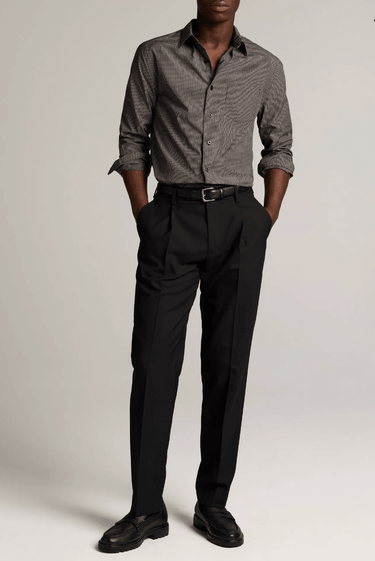 Vince McDermott Plaid Cotton Button-Front Shirt in Arabica/Headline Grey