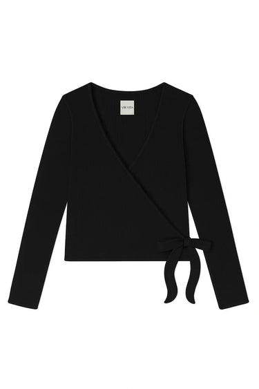 Vir Vita Margot Wrap Top in Black