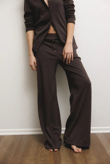 Vir Vita Pointelle Lounge Pant in Espresso