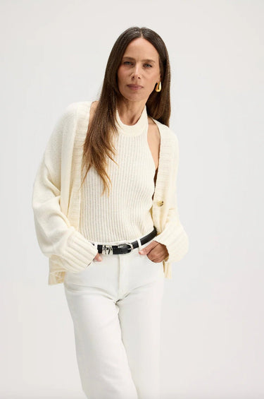 W. Cashmere Rosslare Oversized Cardigan in Ivory