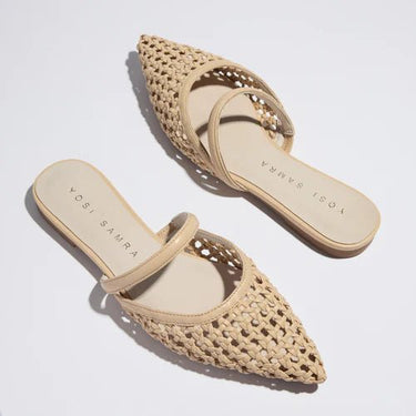 Yosi Samra Justine Hand Woven Slingback in Bone