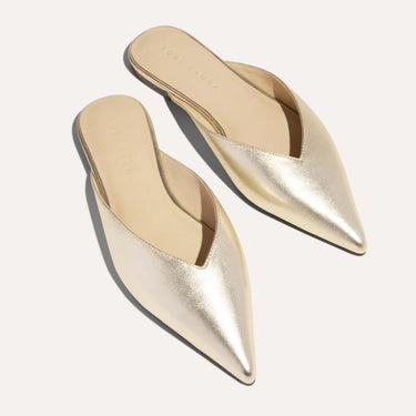Yosi Samra Nera in Gold Metallic Leather