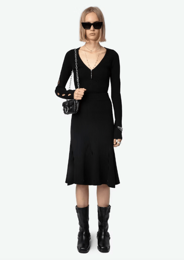 Zadig & Voltaire Ginza Skirt in Noir - Estilo Boutique