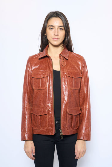Zadig & Voltaire Lienna Leather Jacket in Burn