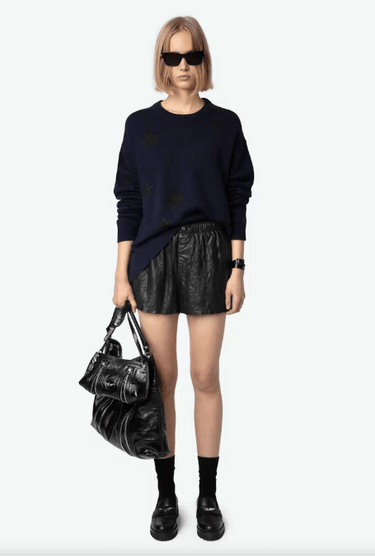 Zadig & Voltaire Markus Cashmere Sweater in Encre - Estilo Boutique