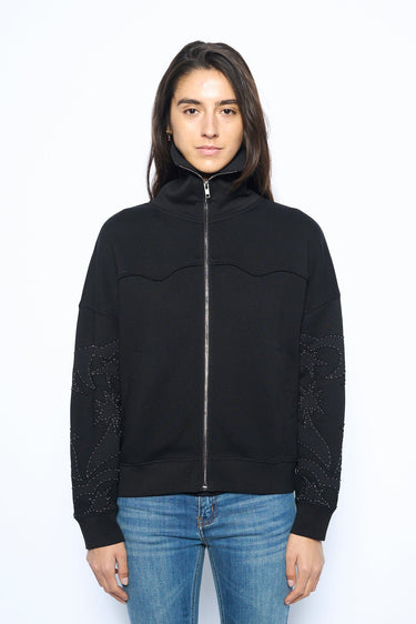 Zadig & Voltaire Milly Zip Up Sweatshirt in Black