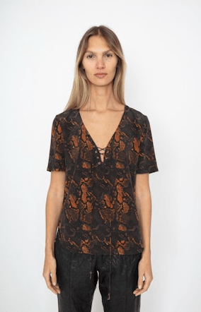 Zadig & Voltaire Terzo Python Top in Black
