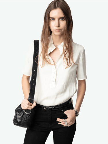 Zadig & Voltaire Topher Satin Top in Flake