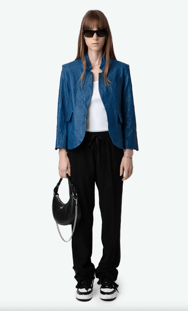 Zadig & Voltaire Verys Crinkled Leather Blazer in Overseas - Estilo Boutique